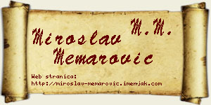 Miroslav Memarović vizit kartica